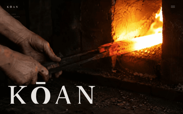 KŌAN craft knife maker website