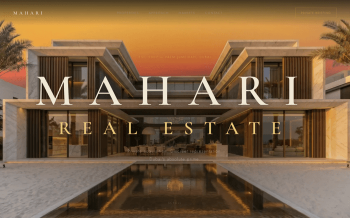 Mahari real estate website