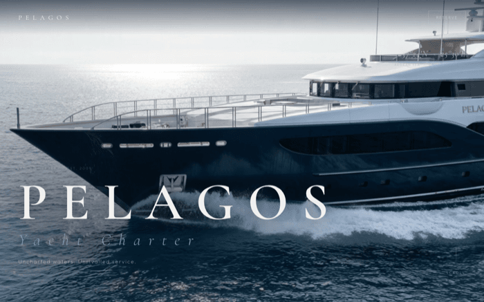 PELAGOS yacht charter website
